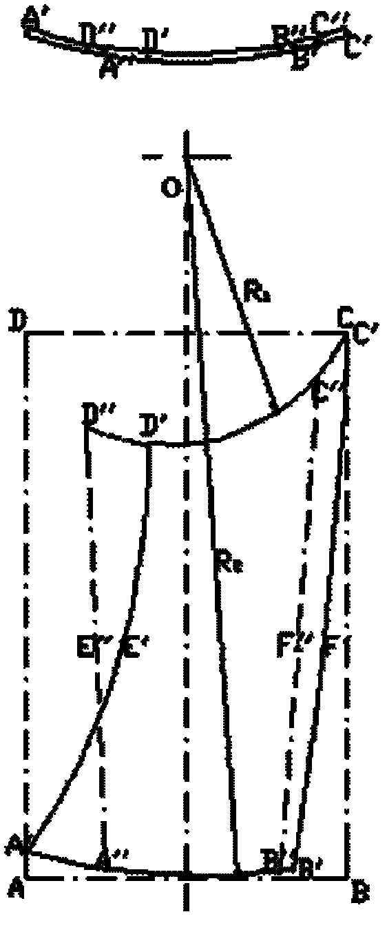 Blade profile of sheet-shaped axial flow fan formed by adopting squeezing, pulling and cutting process