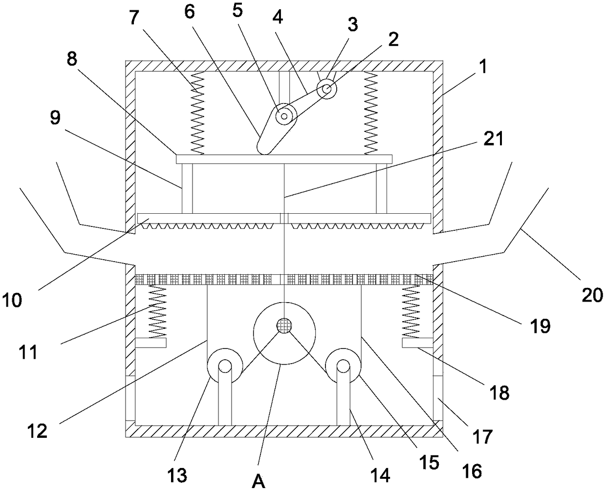 Coal briquette rapid crushing device