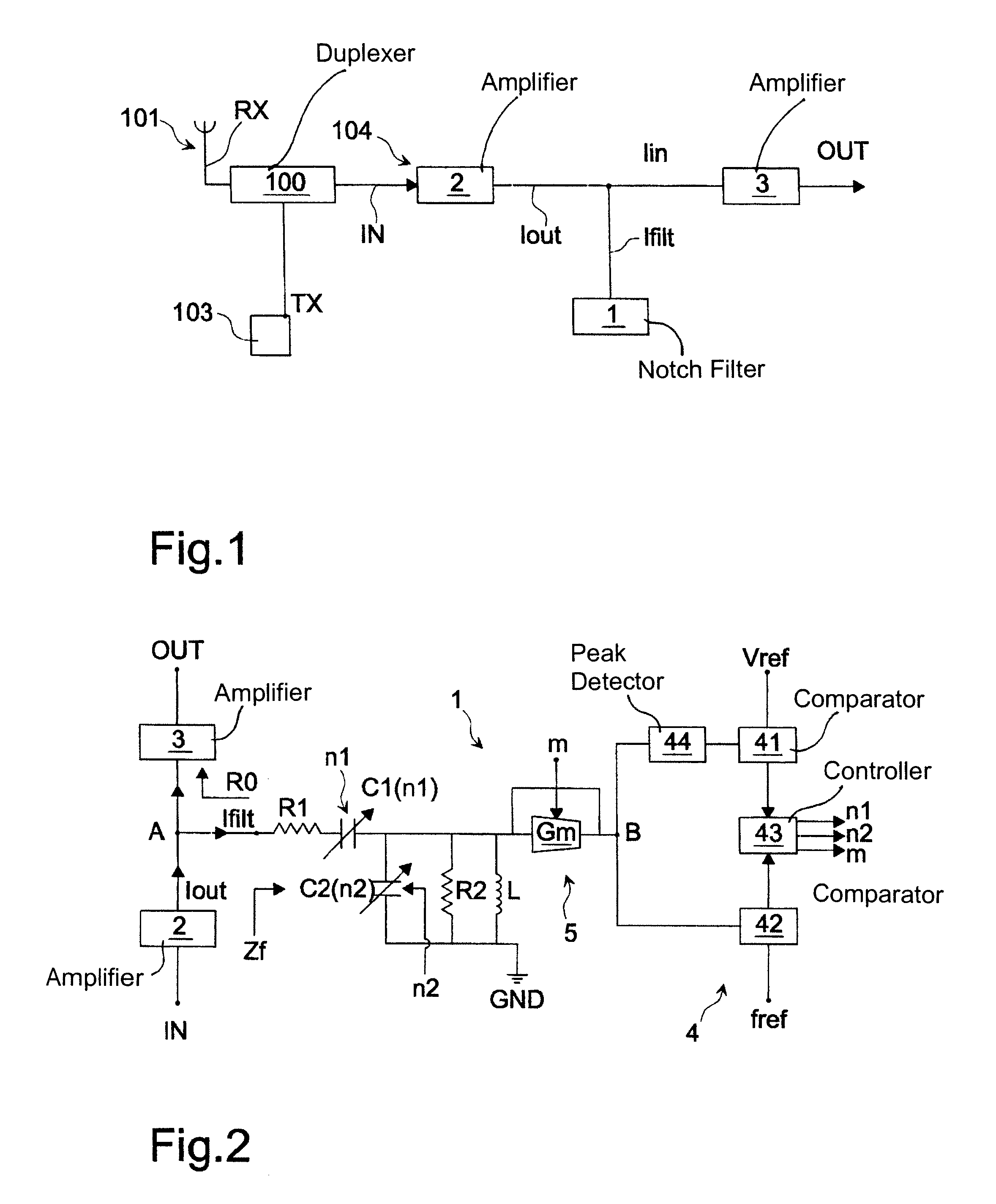 Notch filter and apparatus for receiving and transmitting radio-frequency signals incorporating same