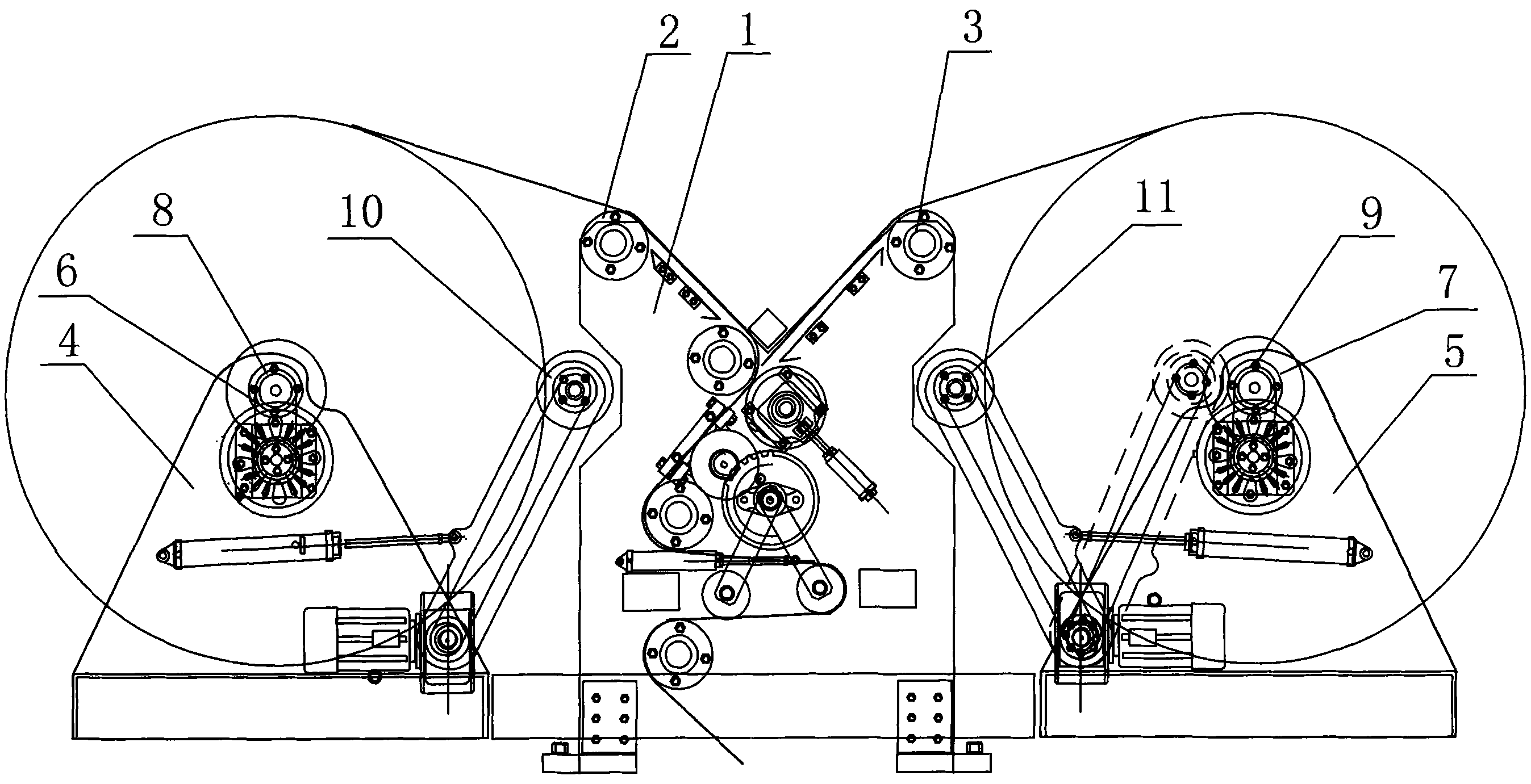 Double rewinding machine of grey cloth