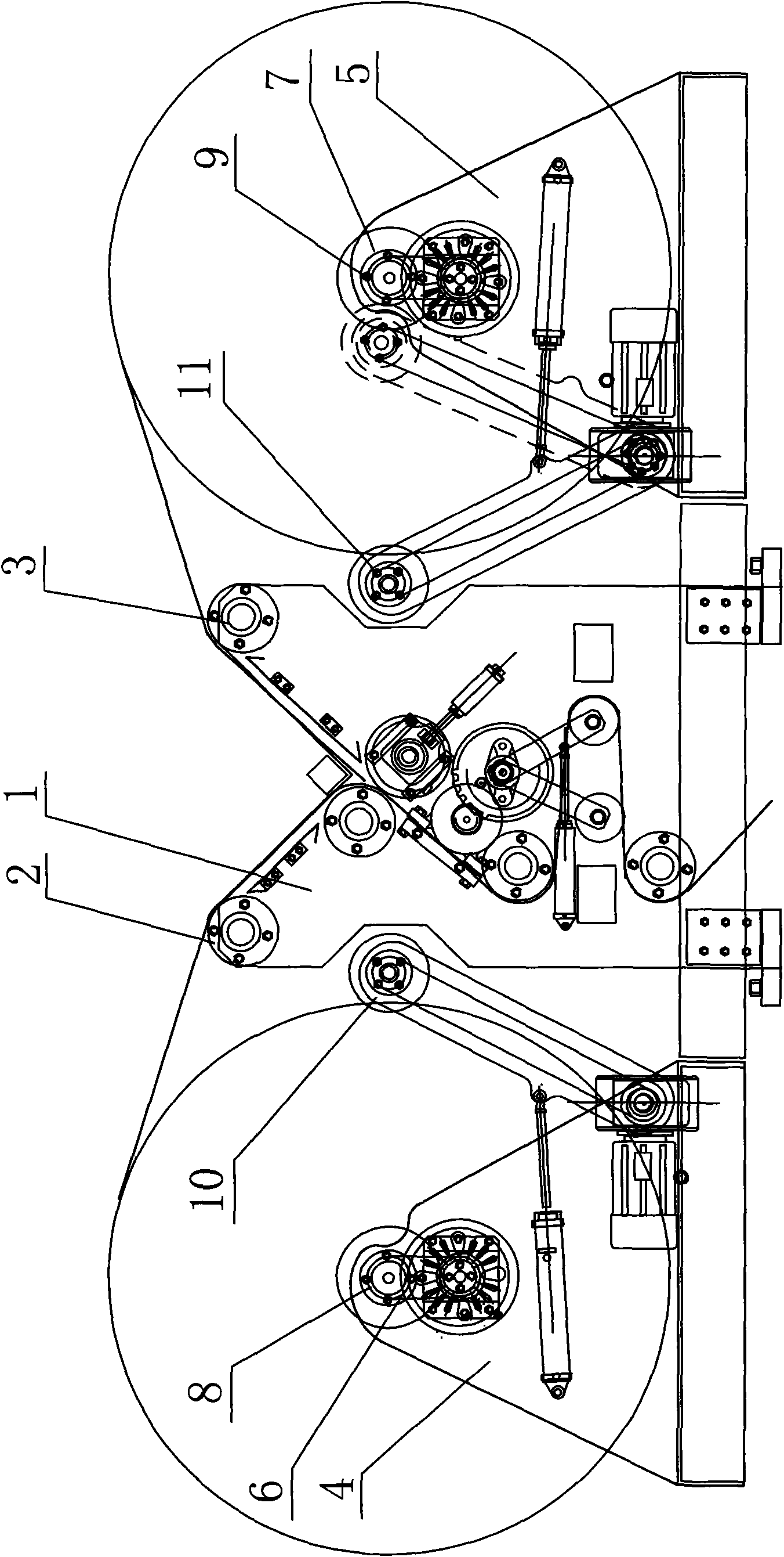 Double rewinding machine of grey cloth