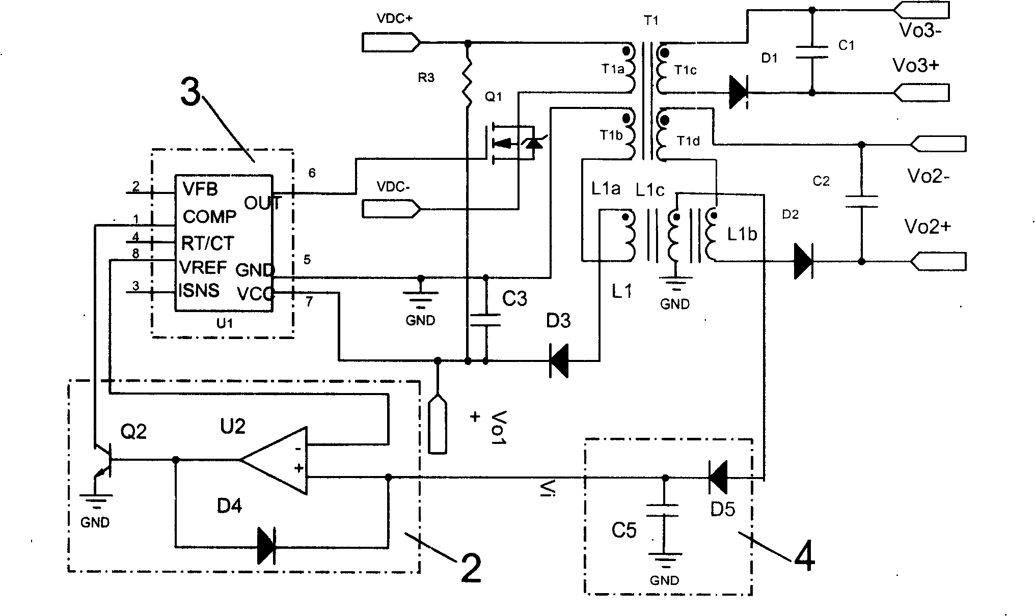 Multi-path output power supply