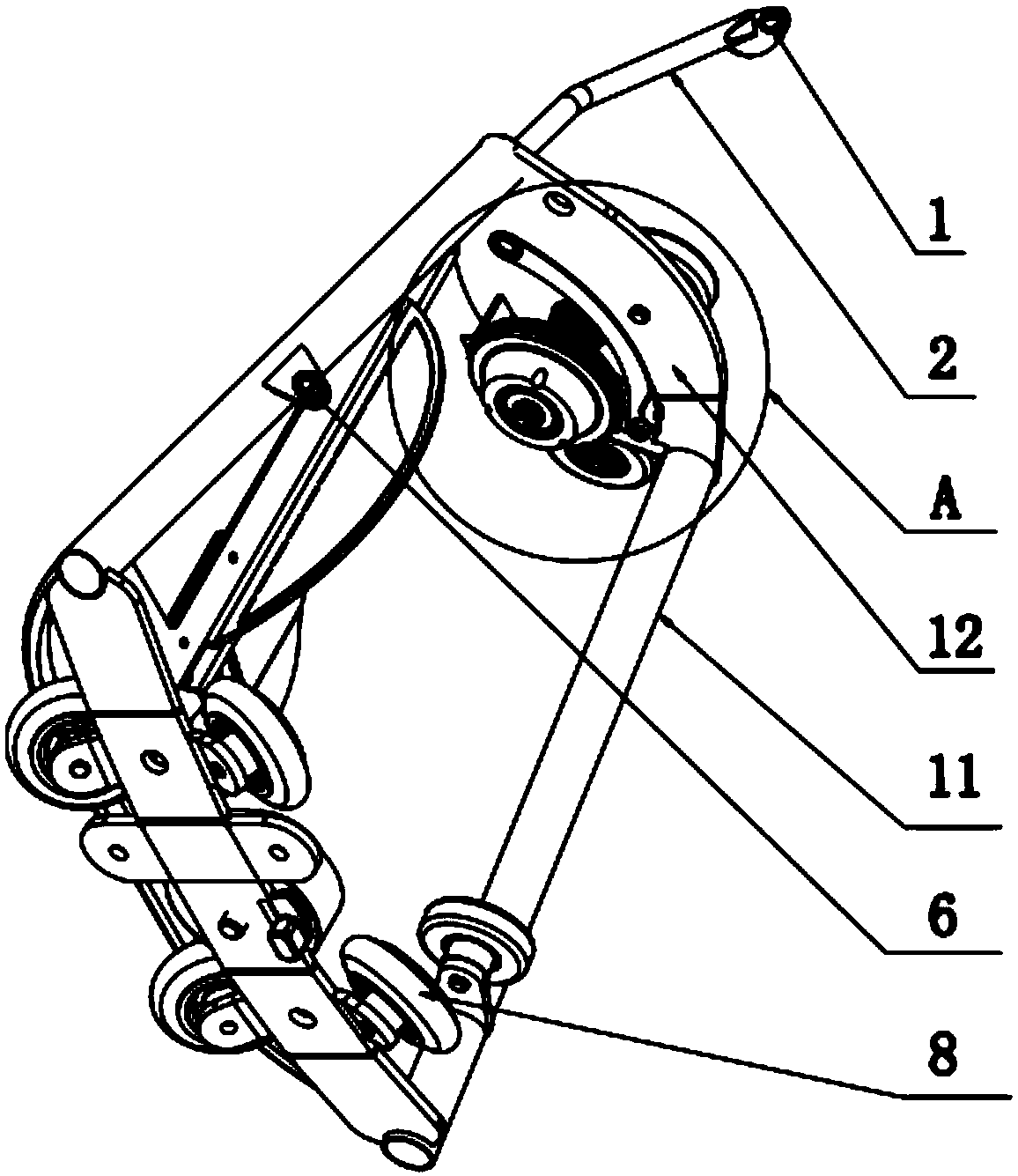 Wire breaking protection mechanism for radiation type fly shuttle on plastic flat wire circular knitting machine