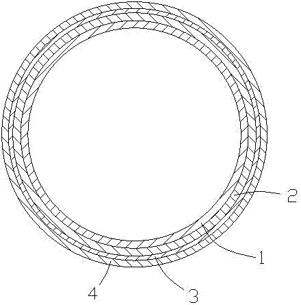 Inner-fluorin and outer-silicon tube with fire resistance, high and low temperature resistance and oil resistance and preparation method thereof