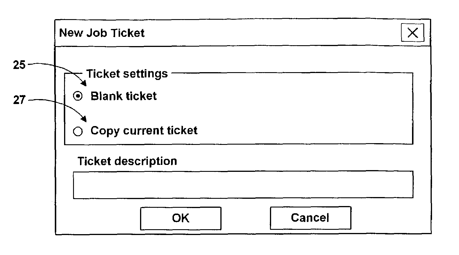 Method, apparatus and program product providing for multiple print job tickets per print job source file