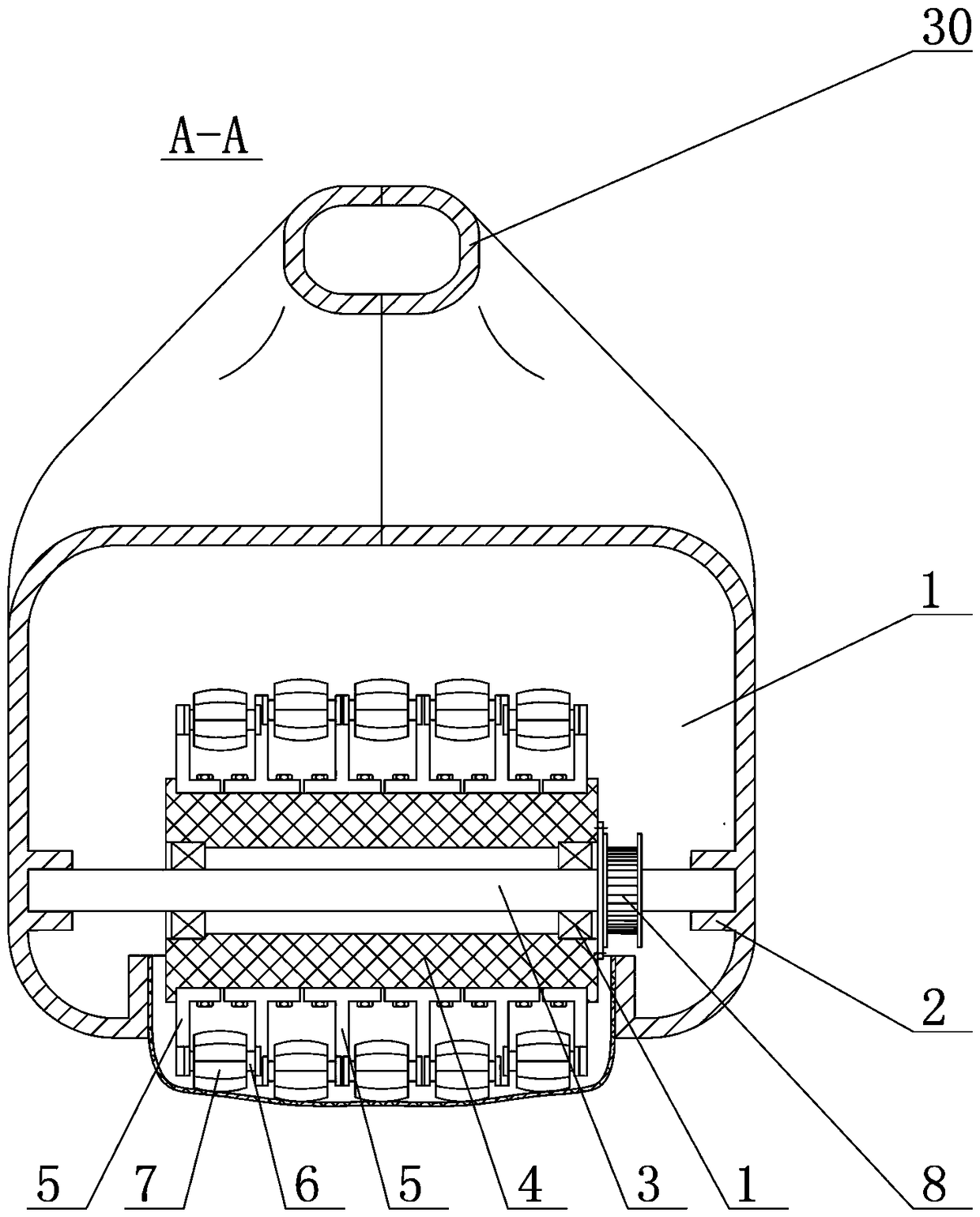 Portable abdominal push-out massage nursing device