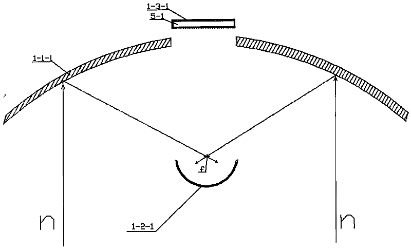 Double parabolic cylinder reflection collimated-light focusing solar water heater