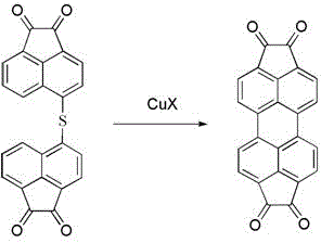 Compound bicyclopentane [cd,1m] perylene-1,2,7,8-tetrone as well as preparation method and application thereof