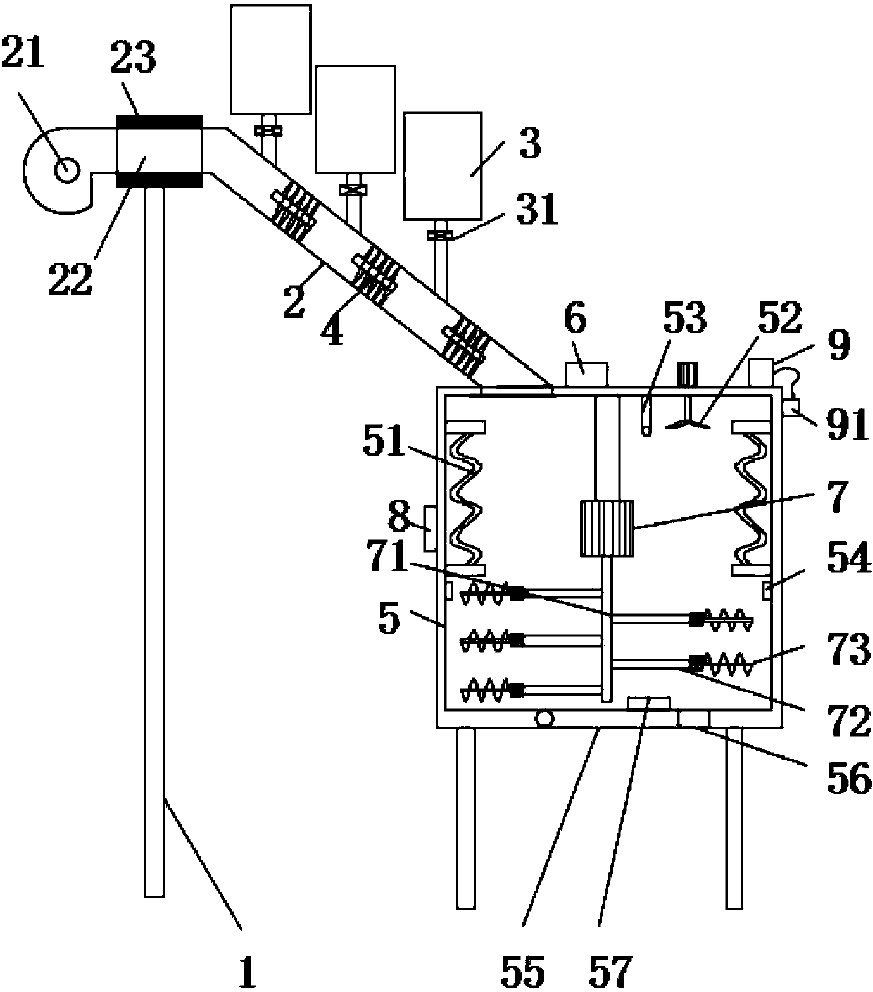 Powder seasoning mixing and drying device