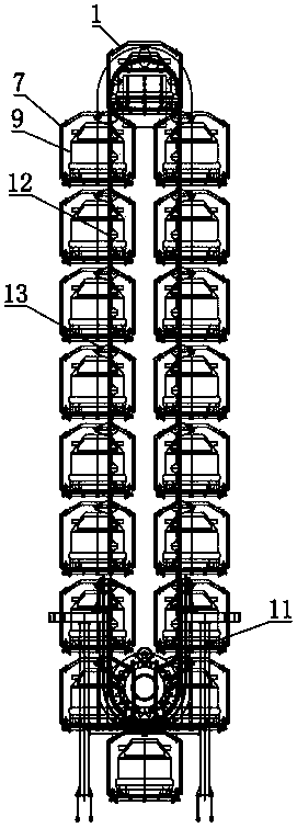 A vertical lifting circulation three-dimensional parking garage based on intelligent charging and personal safety