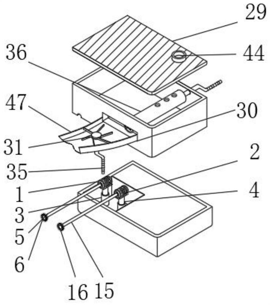 Positioning and pit digging device facilitating young seed particle discharging for agricultural planting