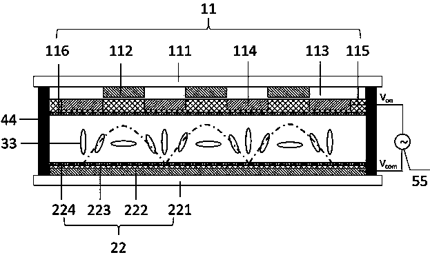 Liquid crystal lens with focusing plane capable of being scanned and manufacturing method thereof