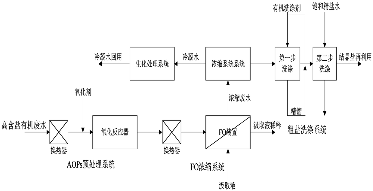 High-salt-content organic waste water treatment system and method