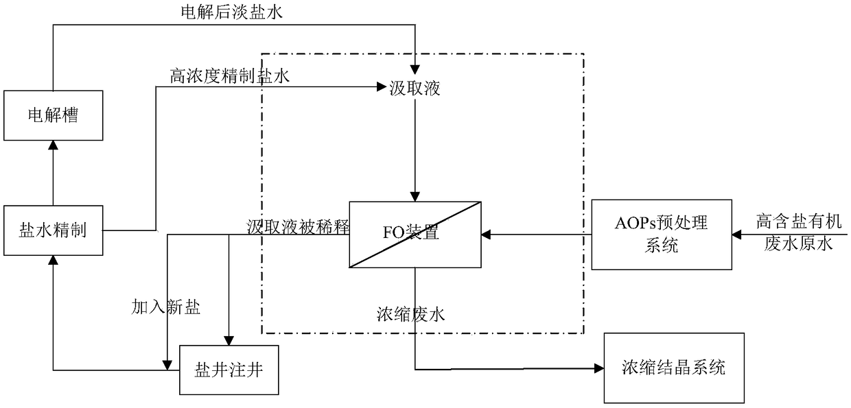 High-salt-content organic waste water treatment system and method