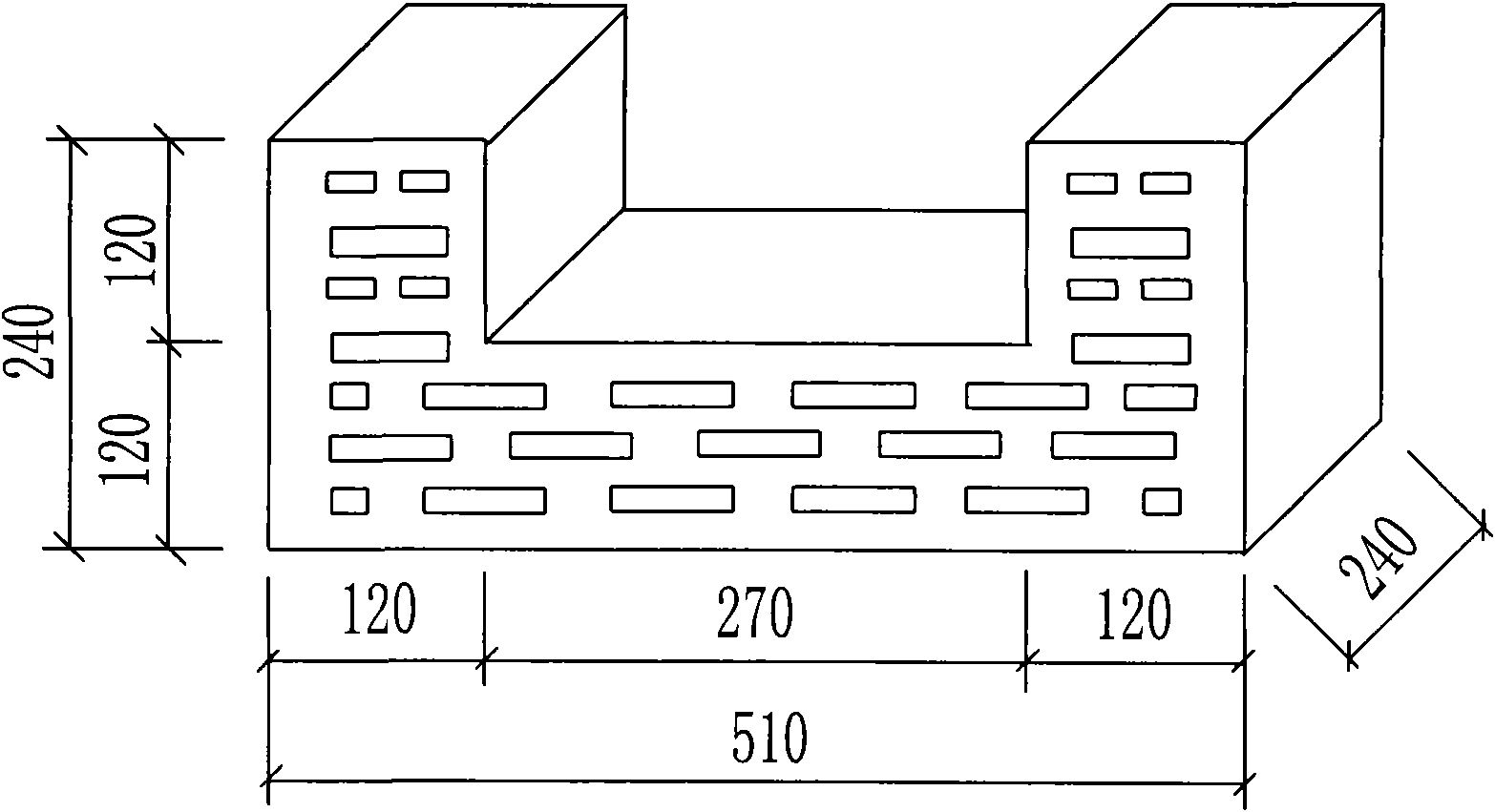 Concave building insulation masonry block and masonry method thereof