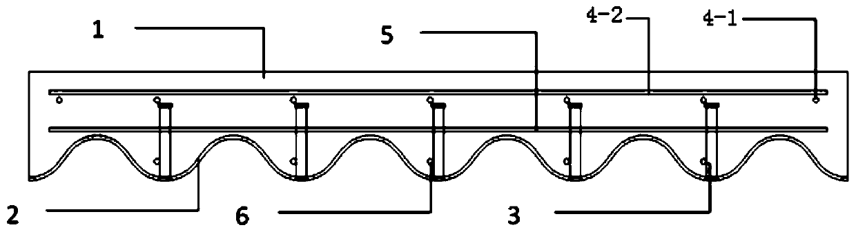 Corrugated steel-rubber concrete combination bridge deck slab