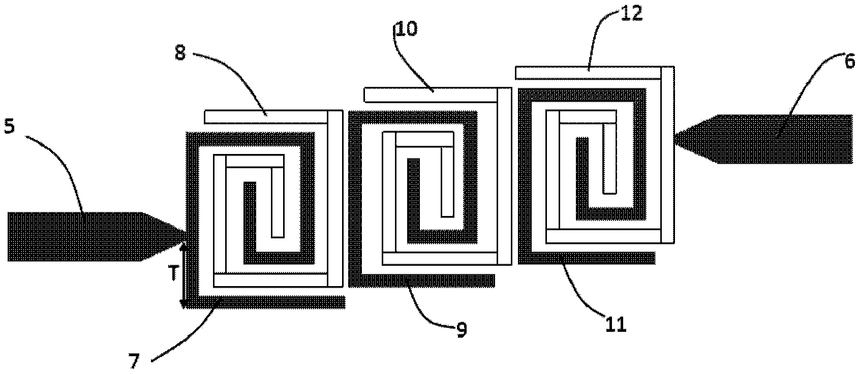 Miniaturized broadband band-pass filter based on spiral resonators