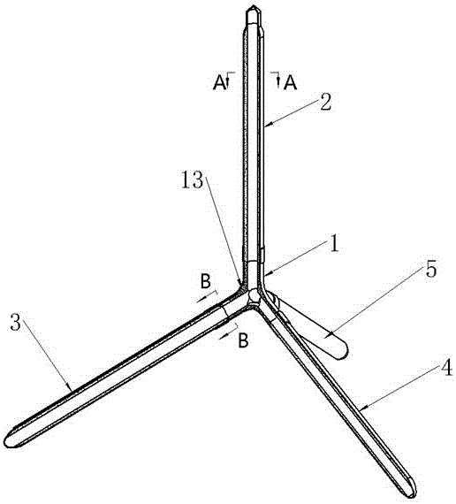 Splitting type spatial multi-branch distribution heat pipe and preparation method thereof