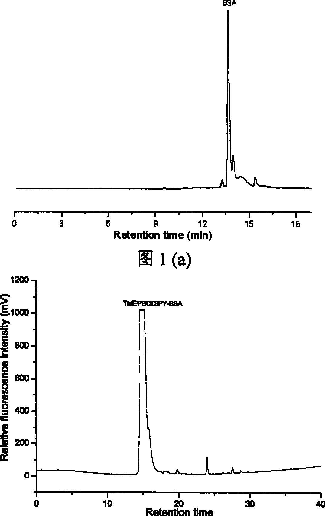 Use of BODIPY analog fluorescent reagent in biological large molecule marking