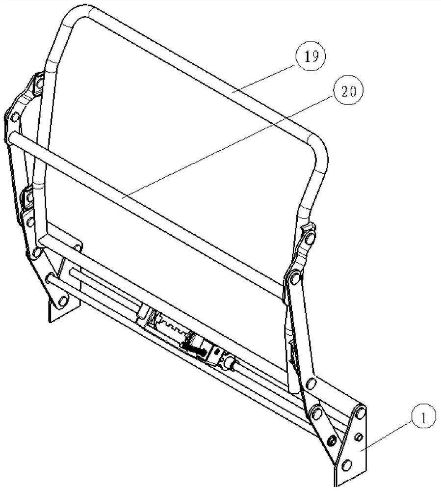 Motor-driven connecting rod type cushion folding mechanism