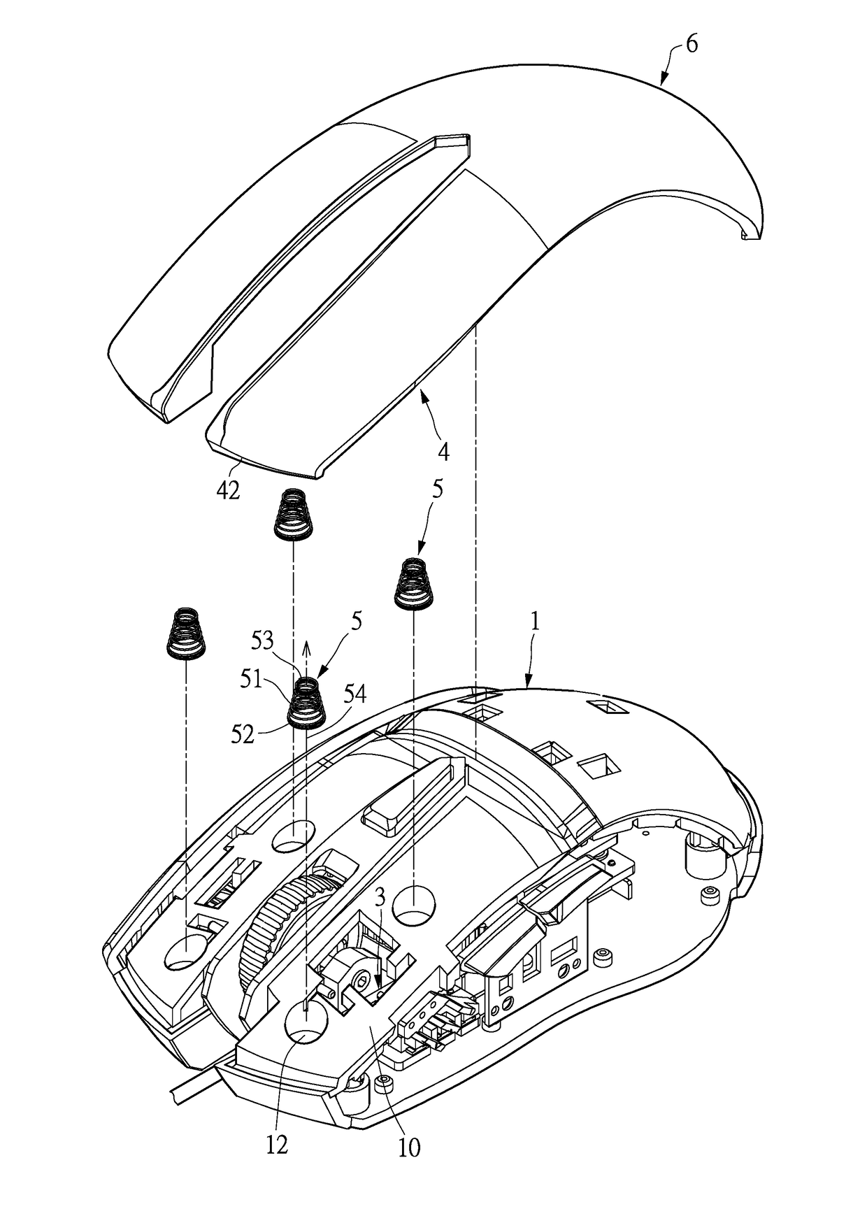 Computer mouse capable of restraining rebound force