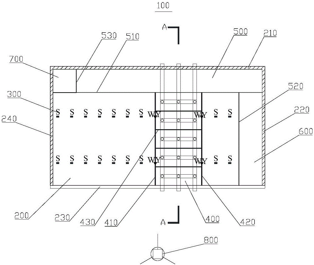 Device for testing impact of waterside building pit construction on pile foundations