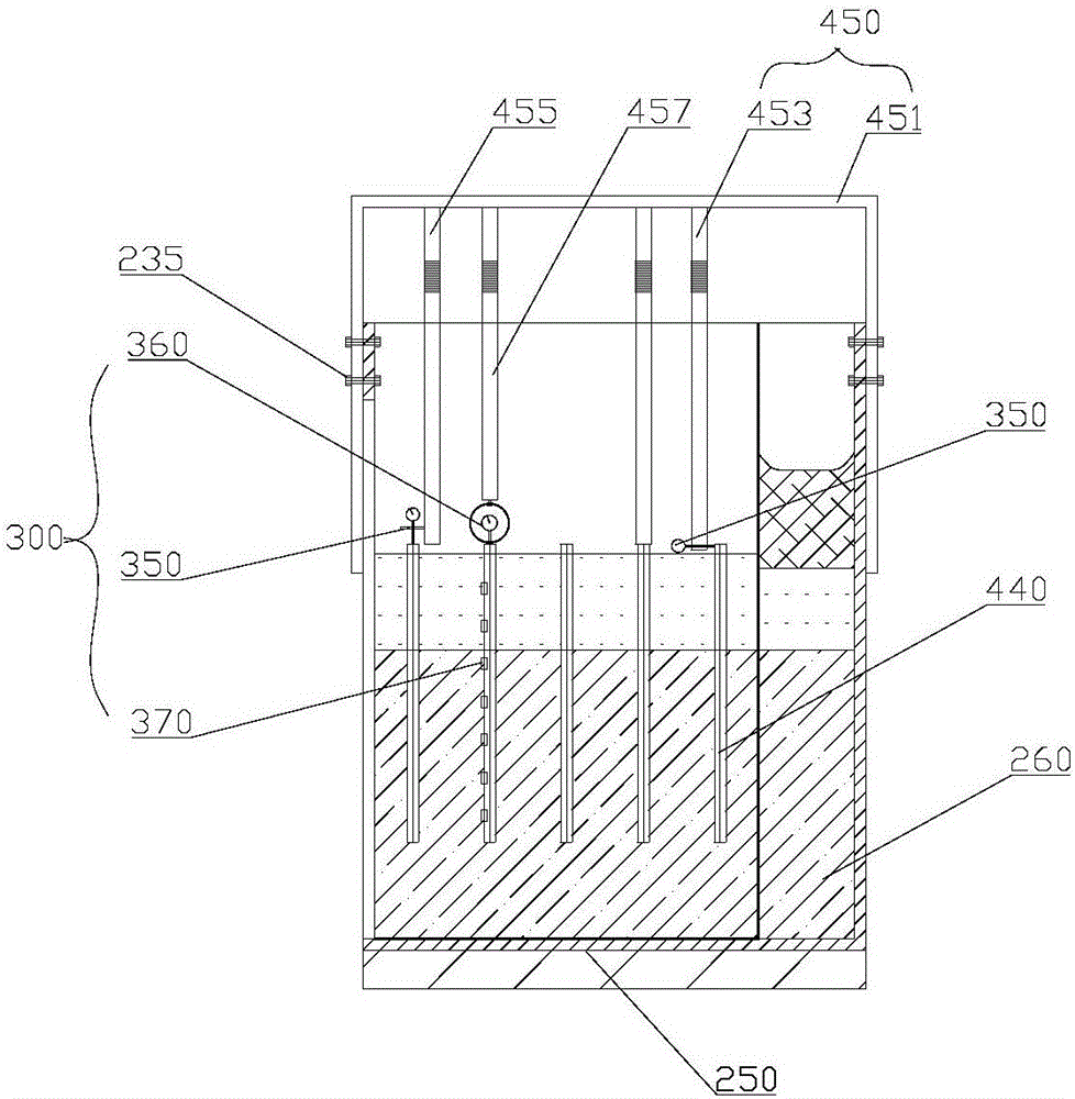 Device for testing impact of waterside building pit construction on pile foundations