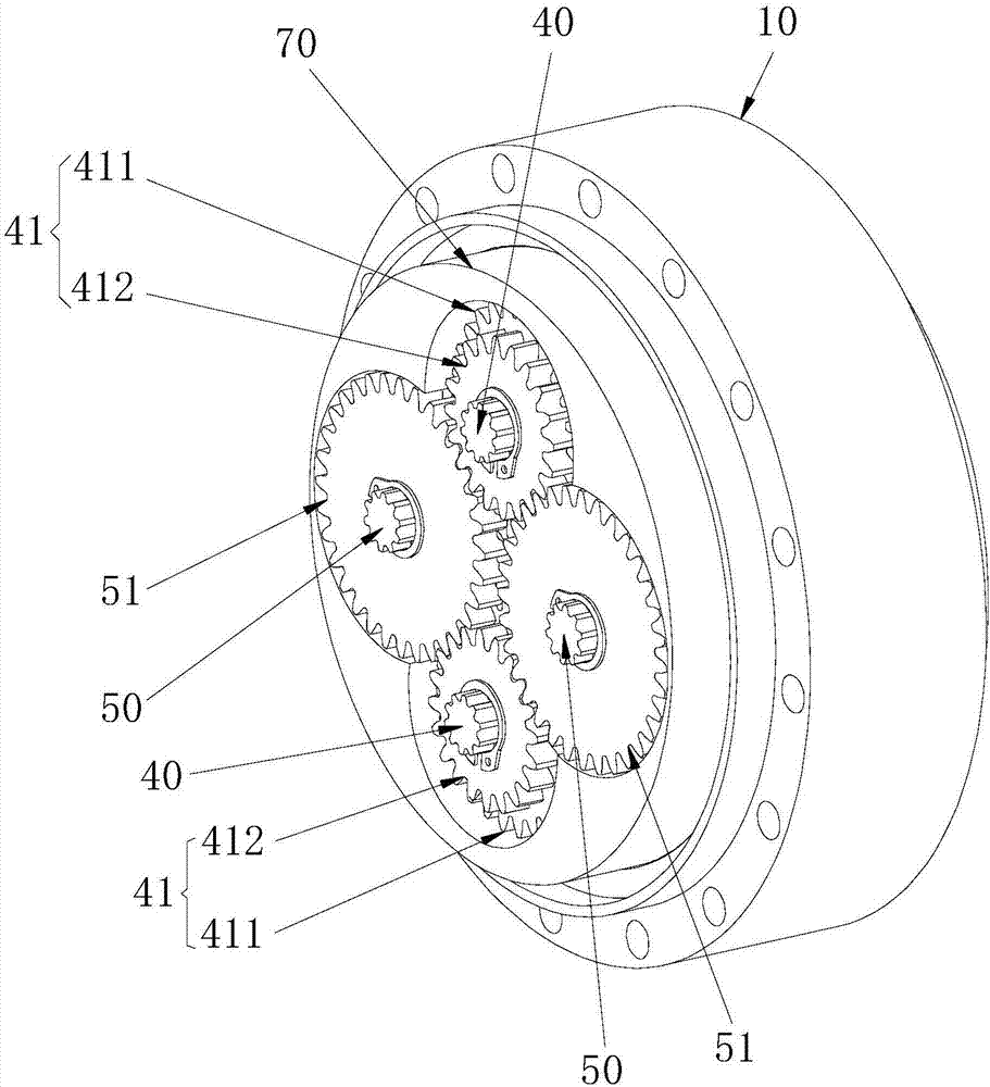 Three-grade deceleration planetary reducer and industrial robot