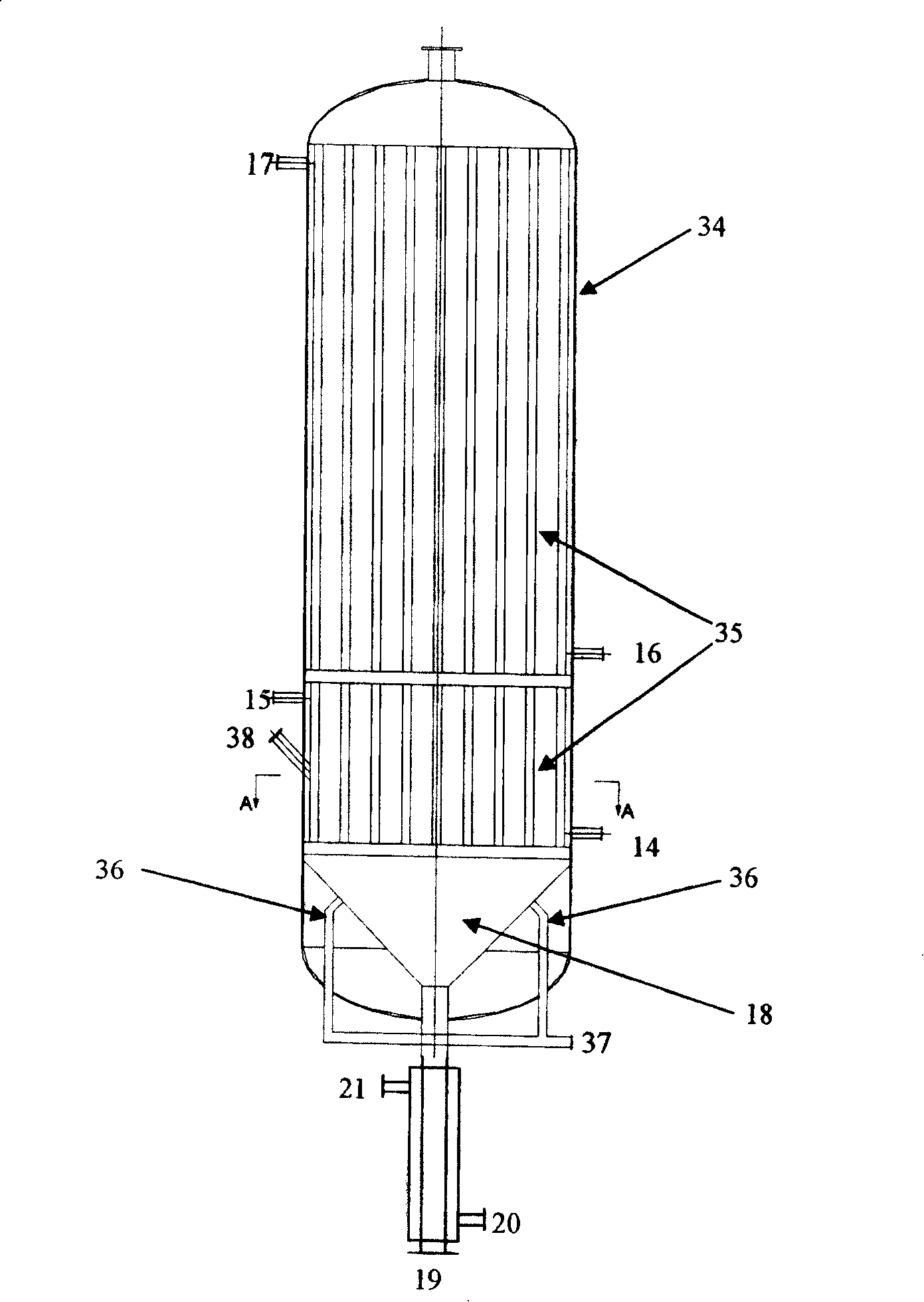 Fluidized bed pump-out gas deoxidation and equipment thereof