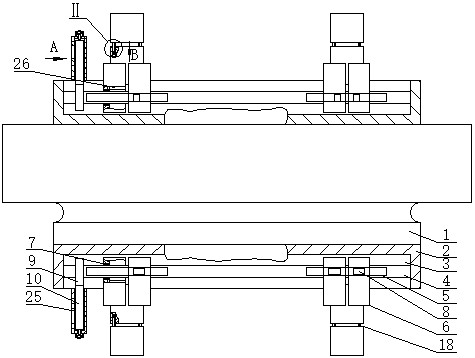 A rotating friction damping shock absorbing support device