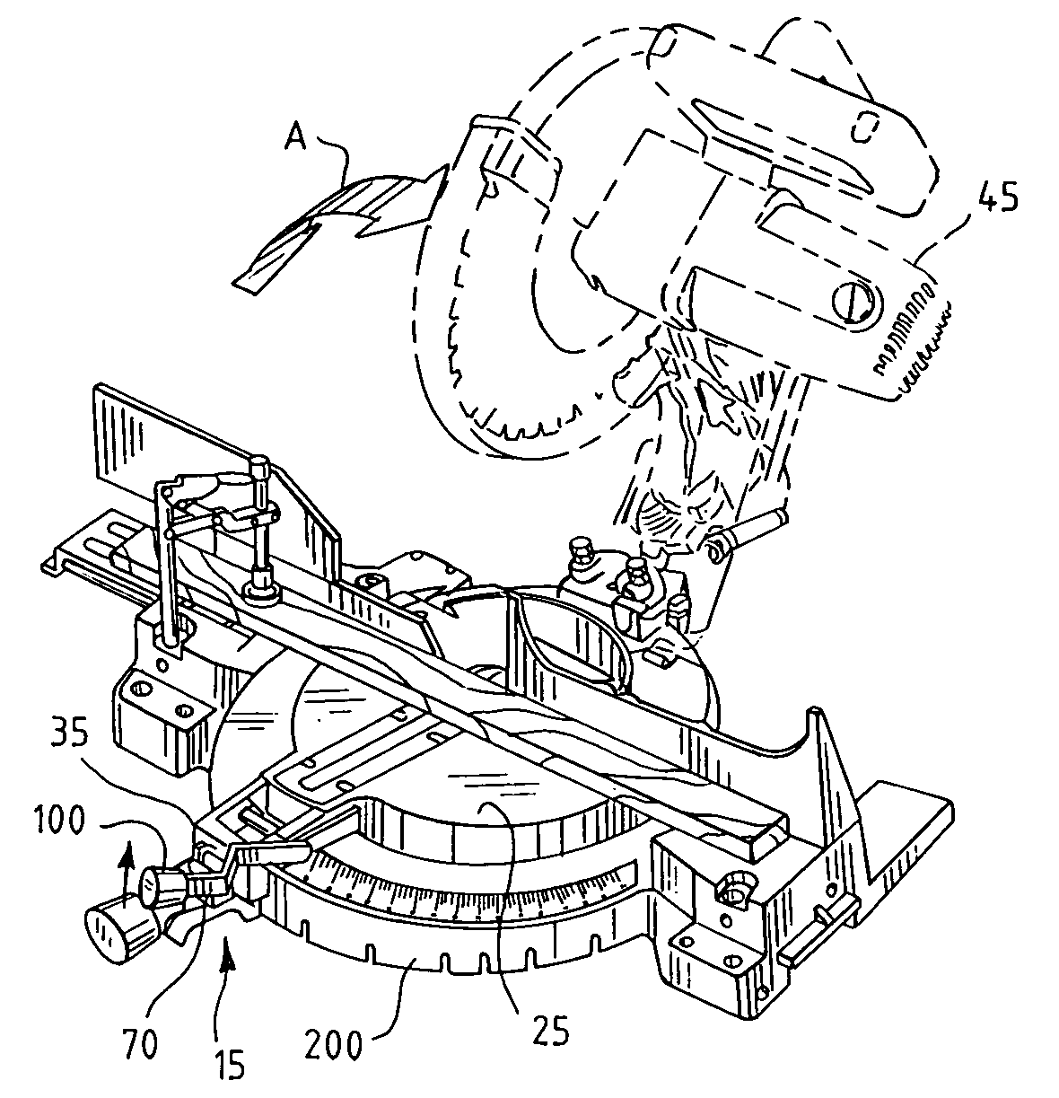 Front-accessible bevel locking system