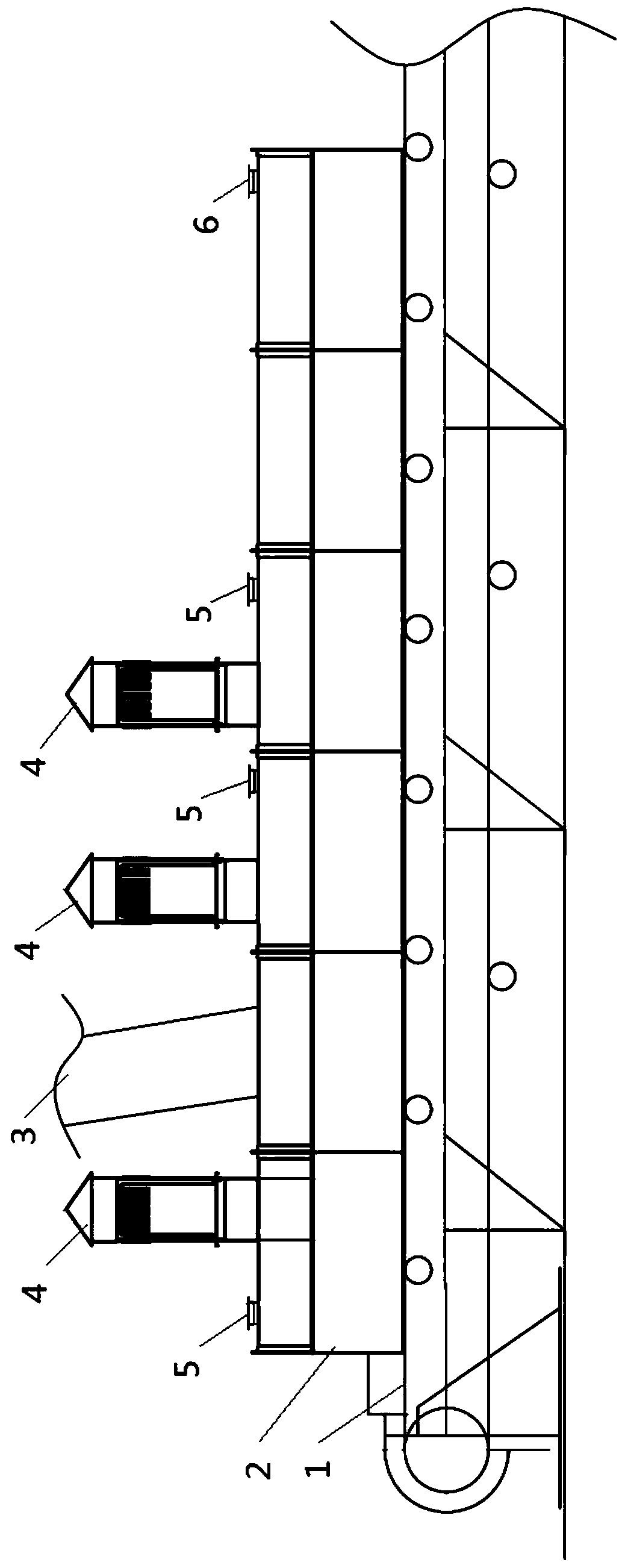 Pressure relieving dust preventing and filtering system for dual-sealing arch-shaped material guiding chute