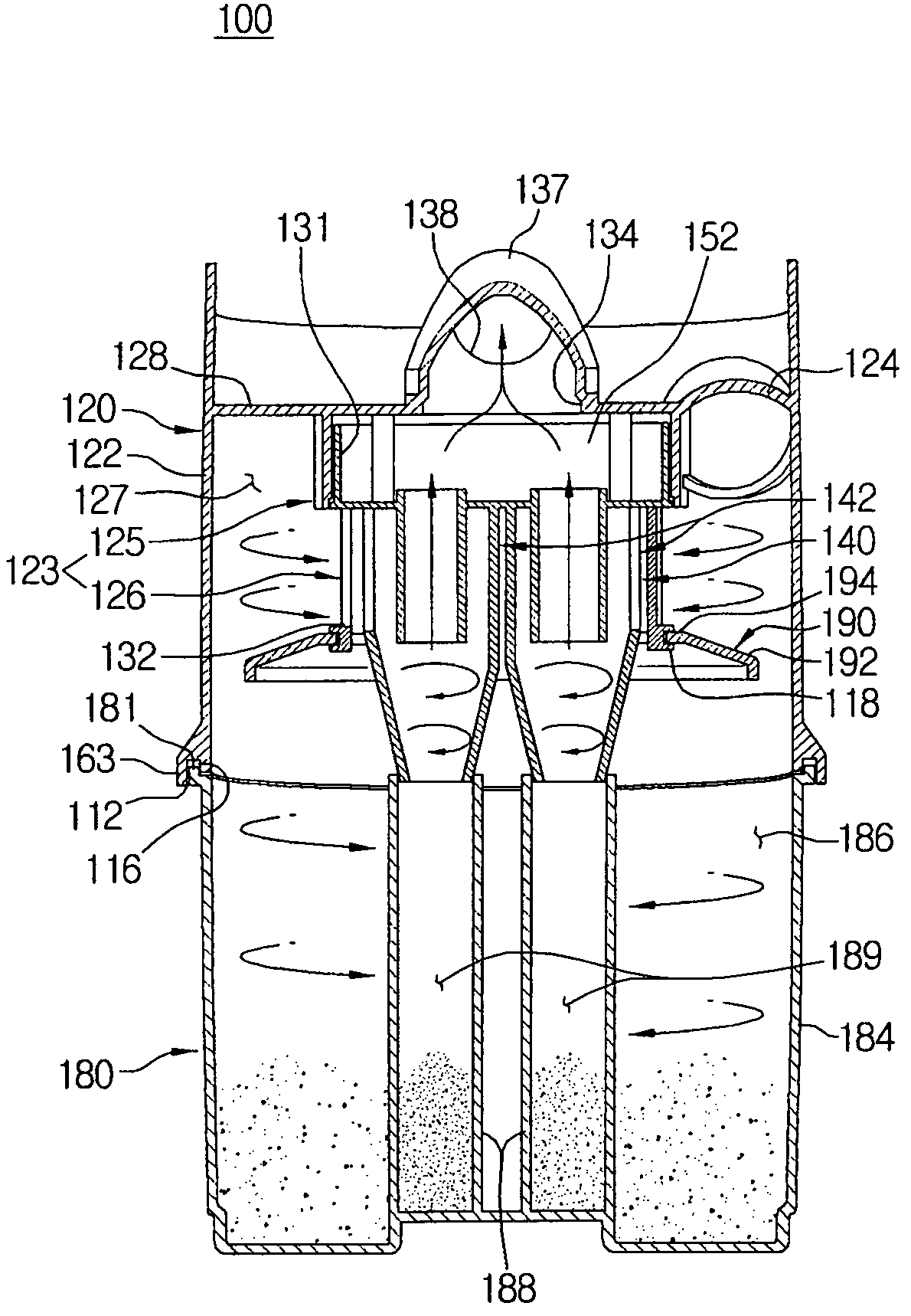 Multi-cyclone dust separating apparatus of vacuum cleaner