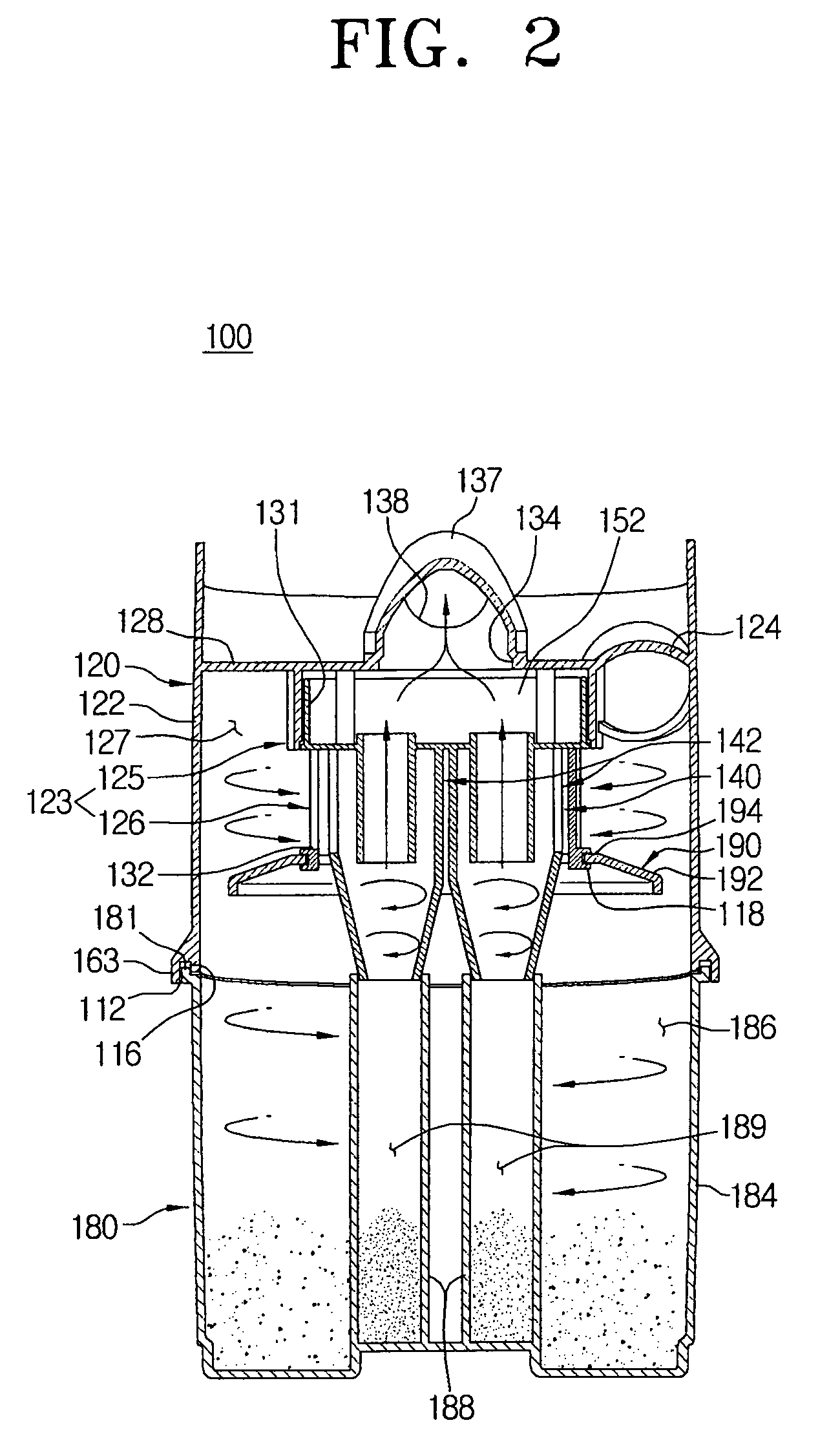 Multi-cyclone dust separating apparatus of vacuum cleaner