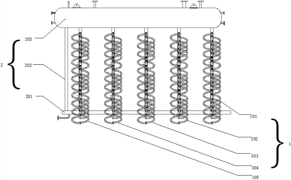 Recovery device and recovery method for waste heat of raw coke oven gas of coking plant