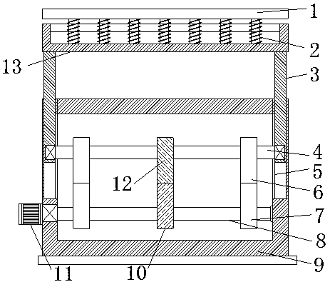 Damping base for agricultural machinery