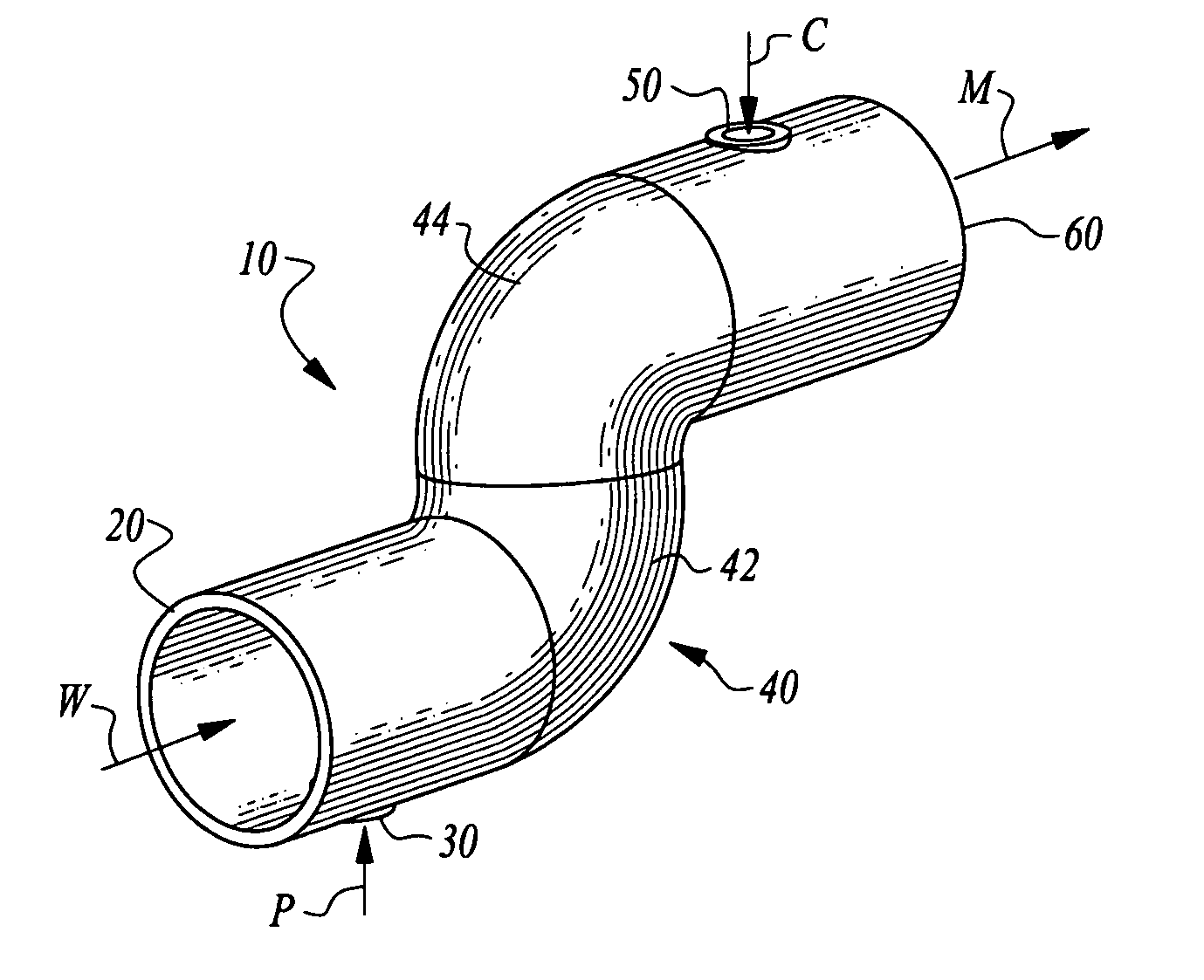 Polymer mixer powered by hydrodynamic forces