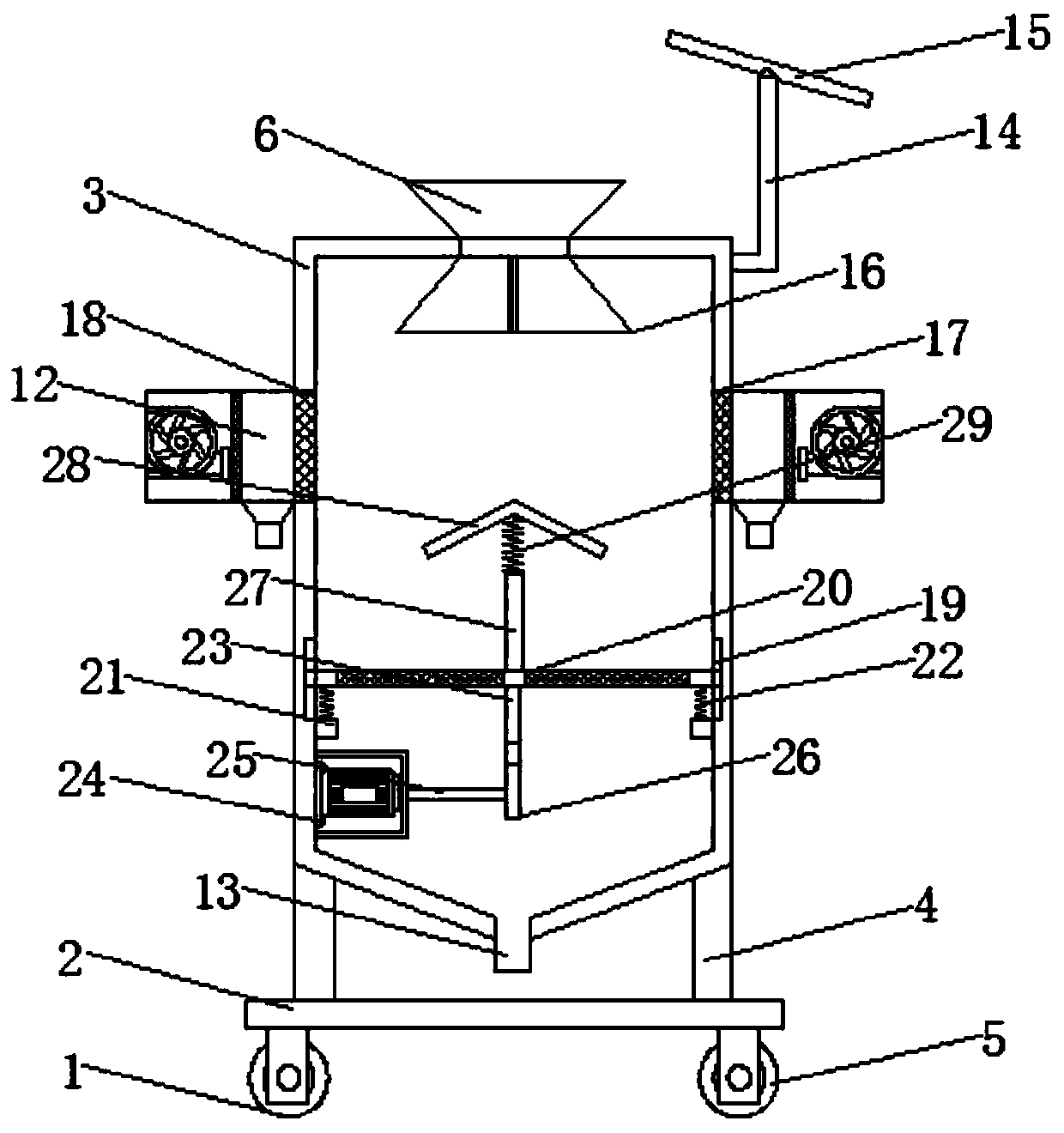 A new energy rice screening device