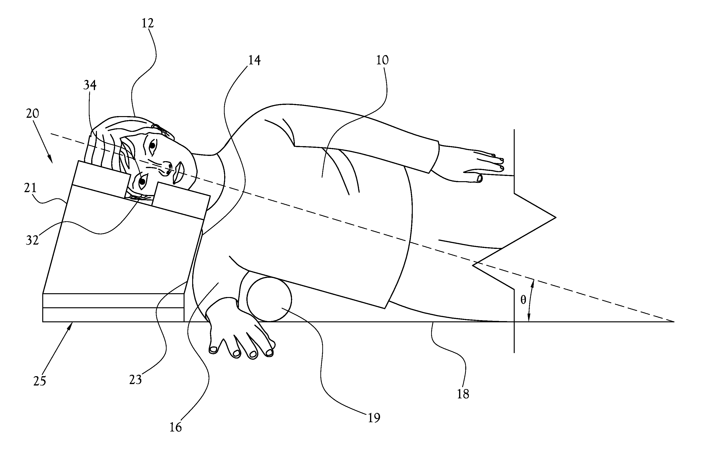 Surgical Positioning Pillow with Angular Base Members