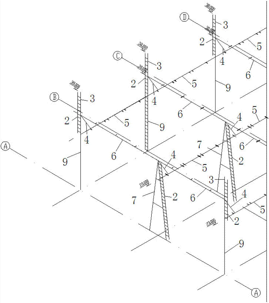 Slave end framework column for 800kV convertor station alternating current filter united framework