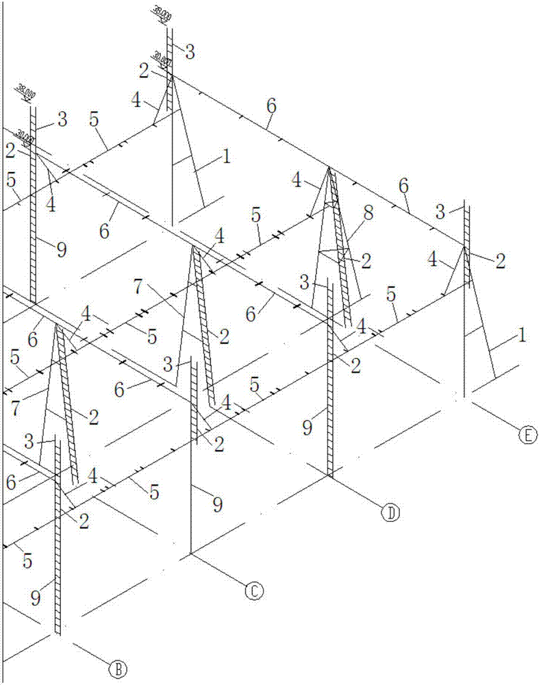 Slave end framework column for 800kV convertor station alternating current filter united framework