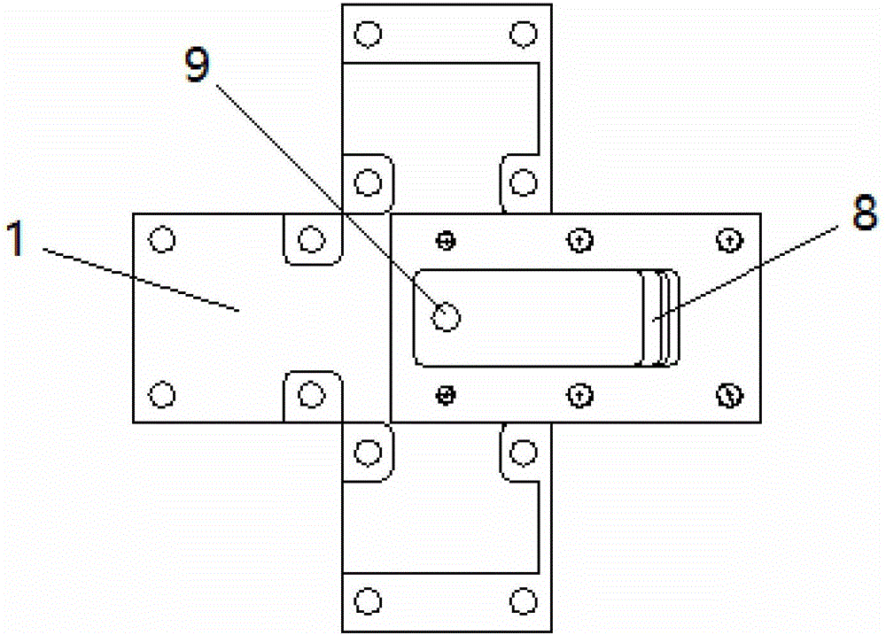 Ku-frequency-range four-path radial waveguide power combiner