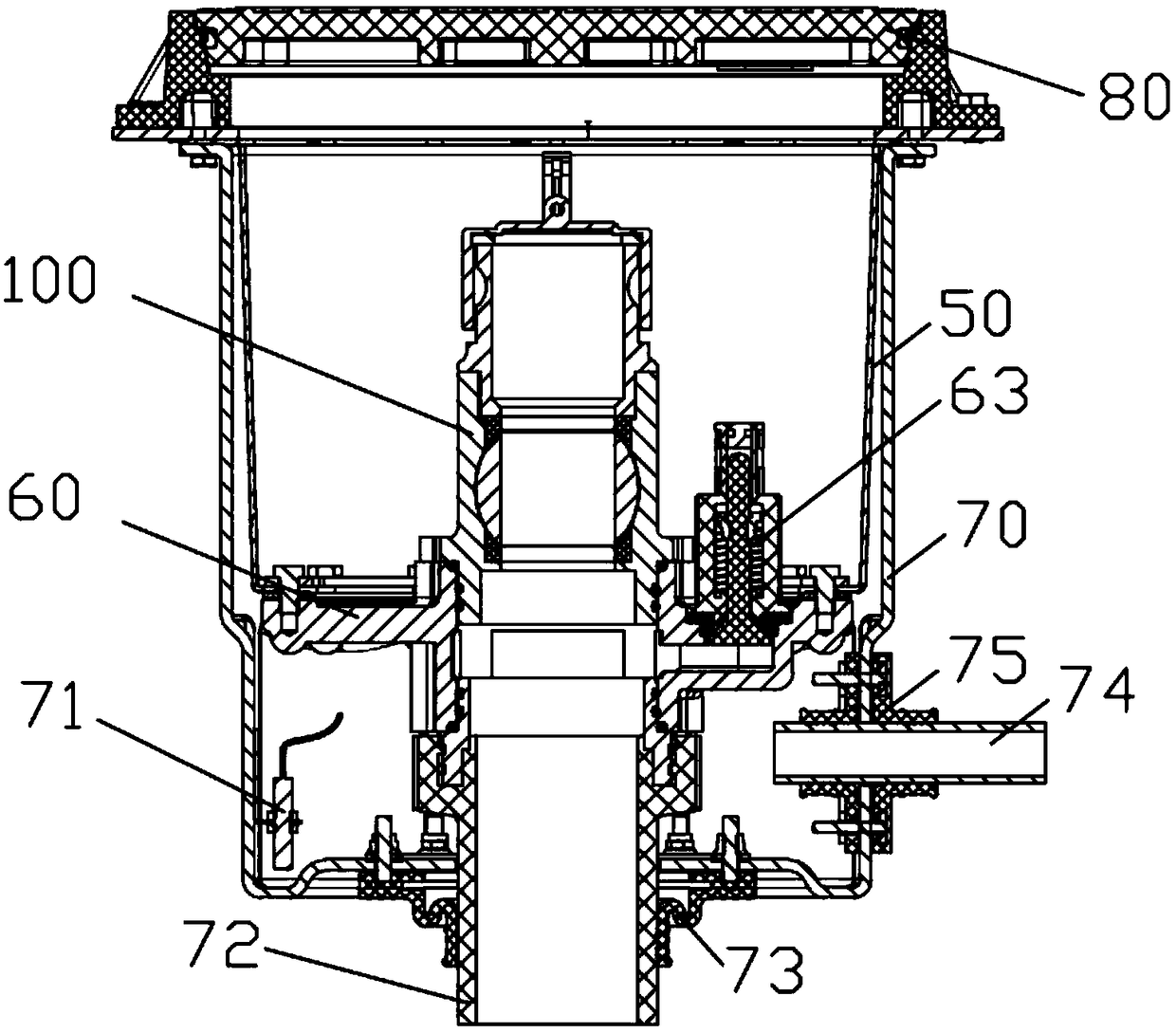 Double-layer oil discharging handhole well