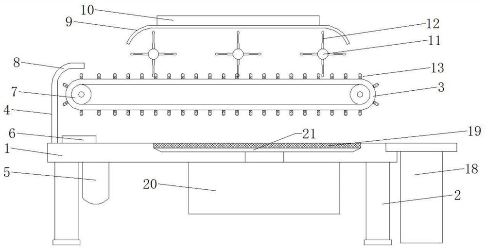 Rapid cooling device for processing fried foods