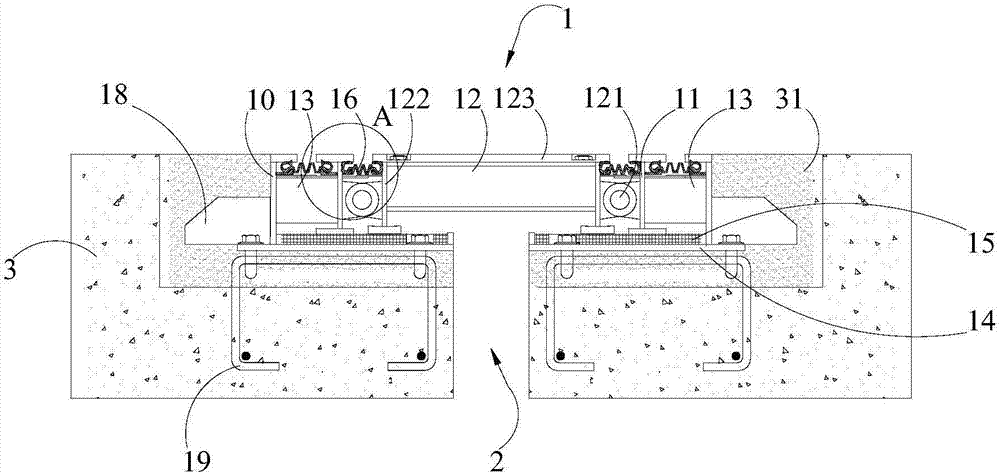 Double-hinge system bridge expansion device