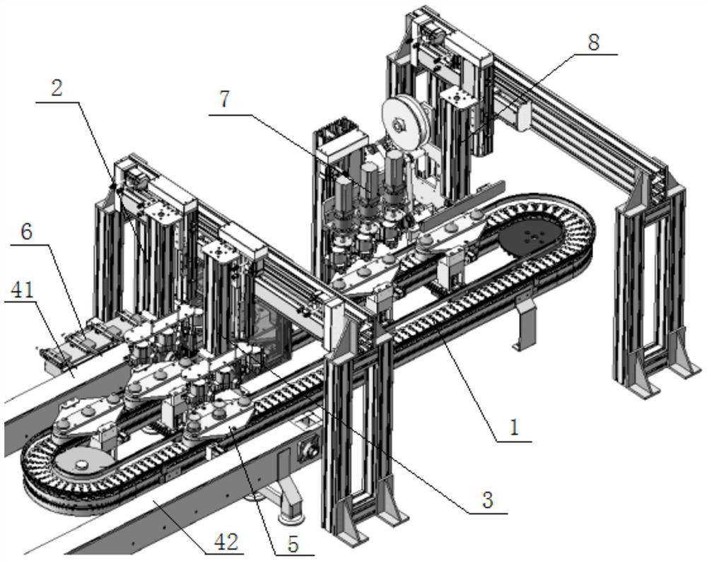 An automatic labeling device for sealing the blast hole of the shell of the perforating bullet