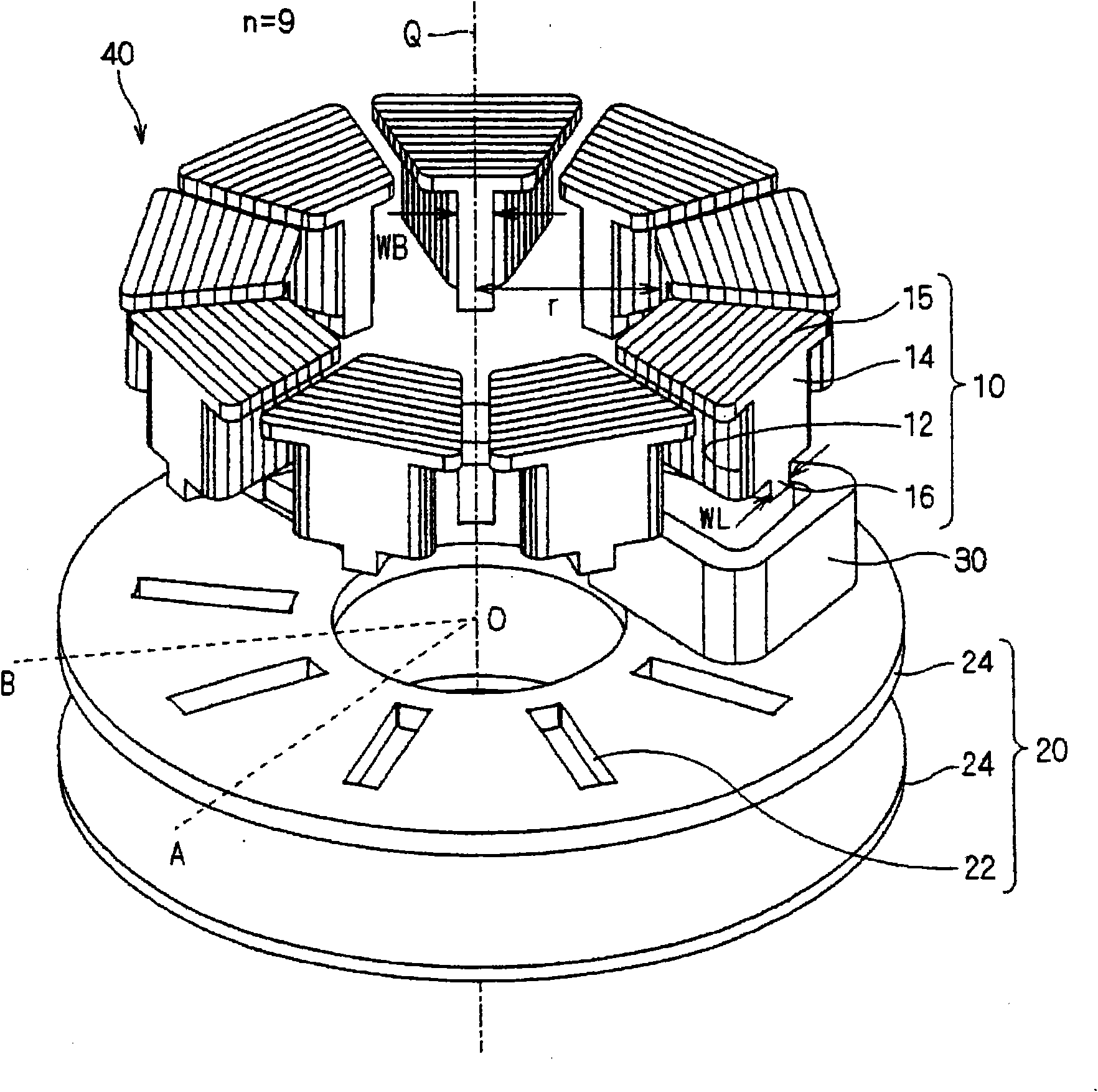 Armature magnetic core, armature, rotating electric machine, and compressor