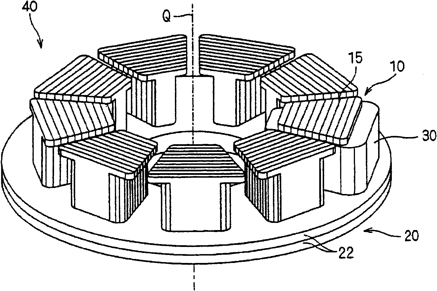 Armature magnetic core, armature, rotating electric machine, and compressor