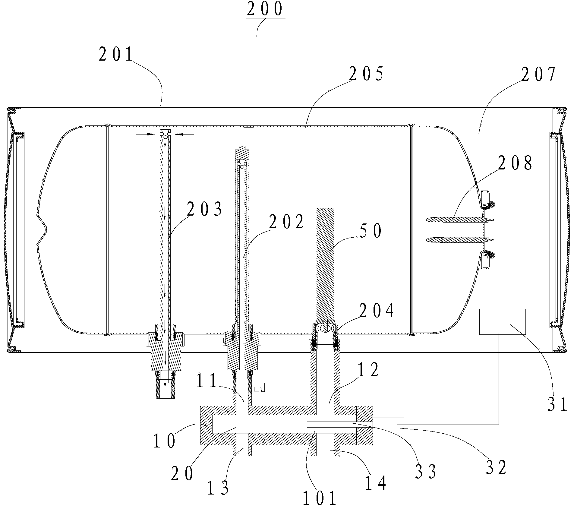 Electric water heater and water supply and discharge device for same