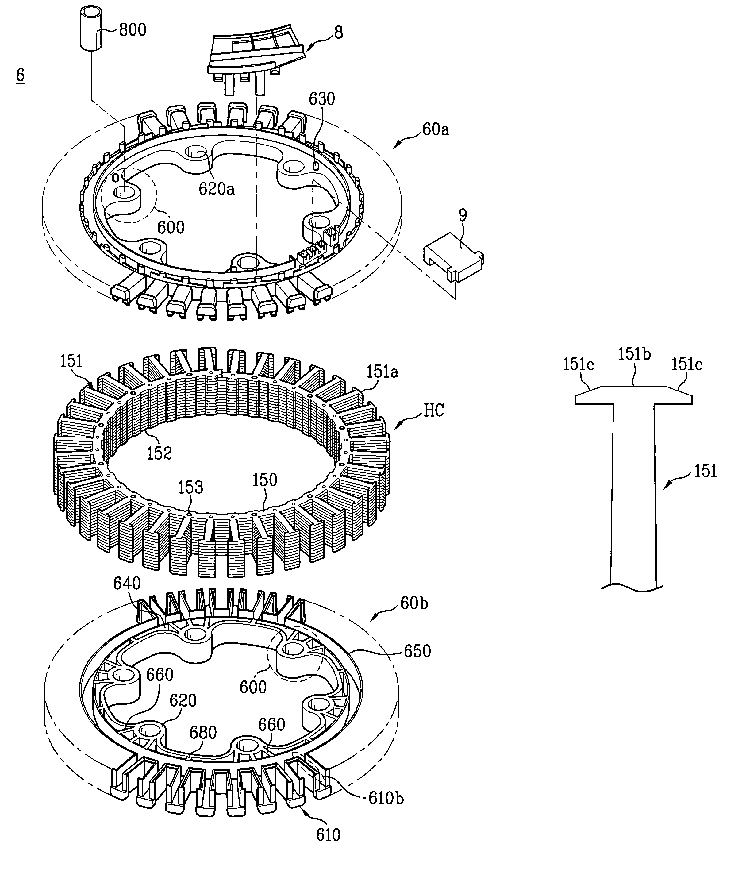 Stator of outer rotor type motor for drum type washing machine